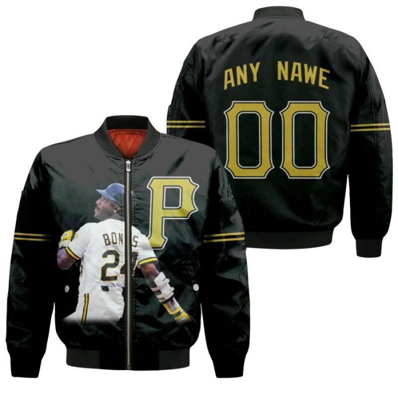 Pittsburgh Pirates Barry Bonds 24 MLB Black 2019 Gift With Custom Number Name For Pirates Fans Bomber Jacket BJ04197