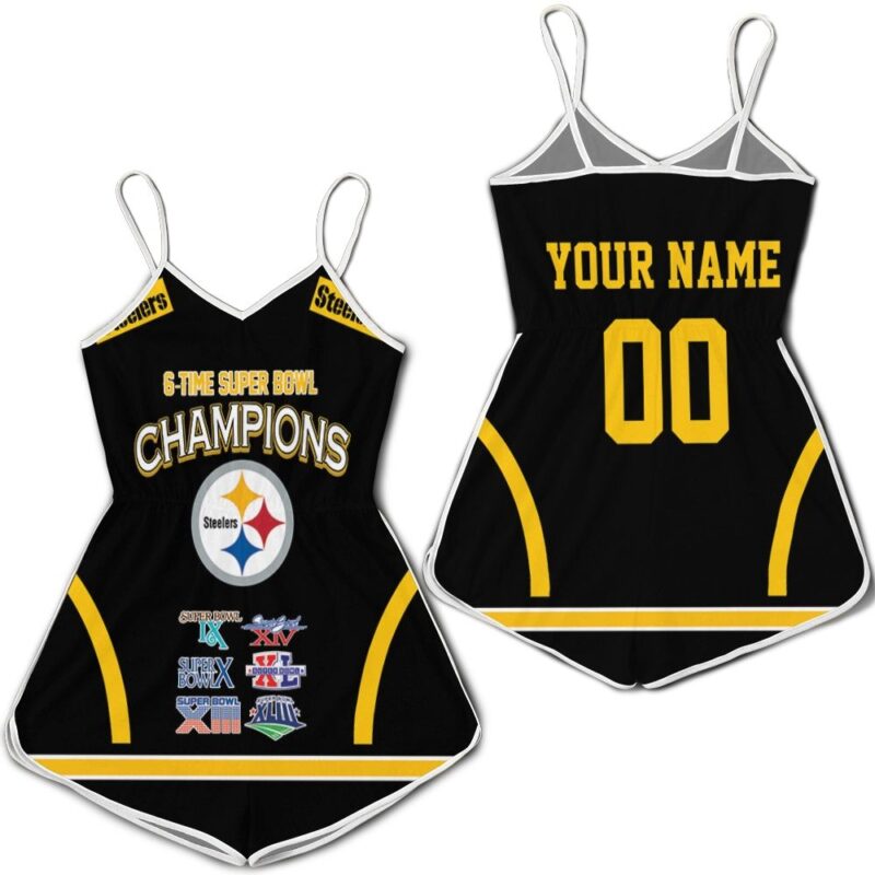 Pittsburgh Steelers 6-Time Super Bowl Champions For Fans Personalized Romper RJ02804