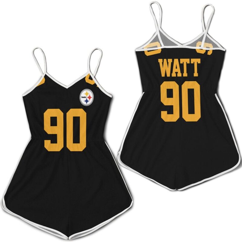 Pittsburgh Steelers Color Rush Limited T J Watt Jersey Inspired Style Romper RJ04641