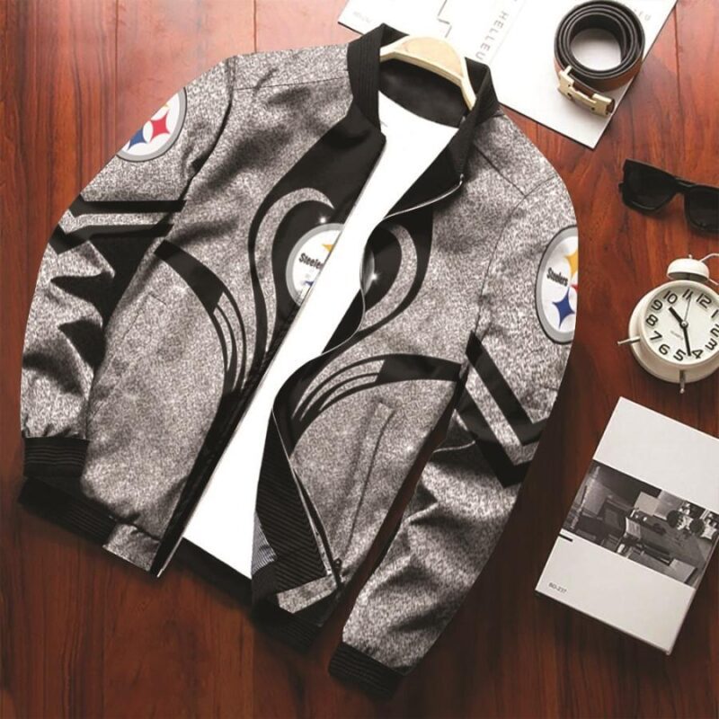 Pittsburgh Steelers Heart Logo Twinkle NFL American Football Gift For Steelers Fans Bomber Jacket BJ00579
