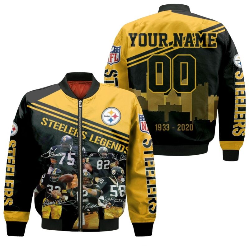Pittsburgh Steelers Legends Signature 87th Anniversary For Fans Personalized Bomber Jacket BJ01366