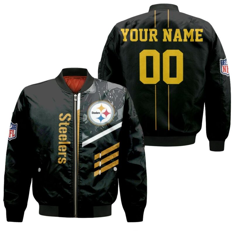 Pittsburgh Steelers NFL Here We Go Personalized Bomber Jacket BJ01379