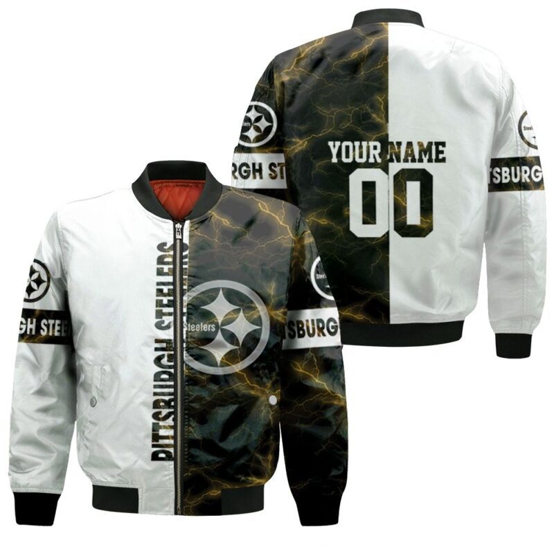 Pittsburgh Steelers Yellow For Fans 3D Personalized Bomber Jacket BJ01365