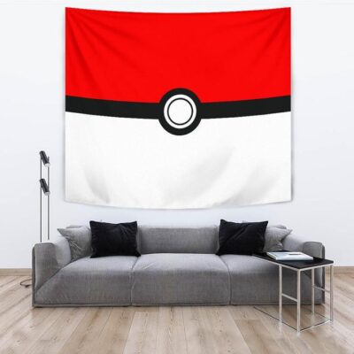 Pokemon Anime Tapestry Minimalist Square Pokeball Go Tapestry Wall Hanging 3