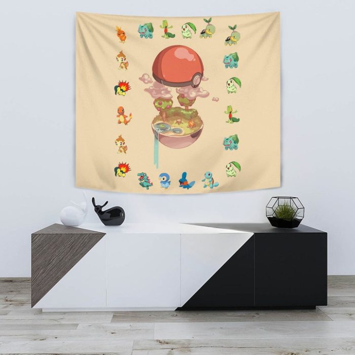 Pokemon Anime Tapestry Pokeball Opening Chibi Tiny Pokemon World ...