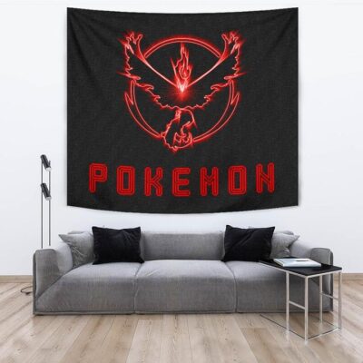 Pokemon Anime Tapestry Team Valor Symbol Red Moltres Relies On Strength Pokemon Go Tapestry Wall Hanging 3
