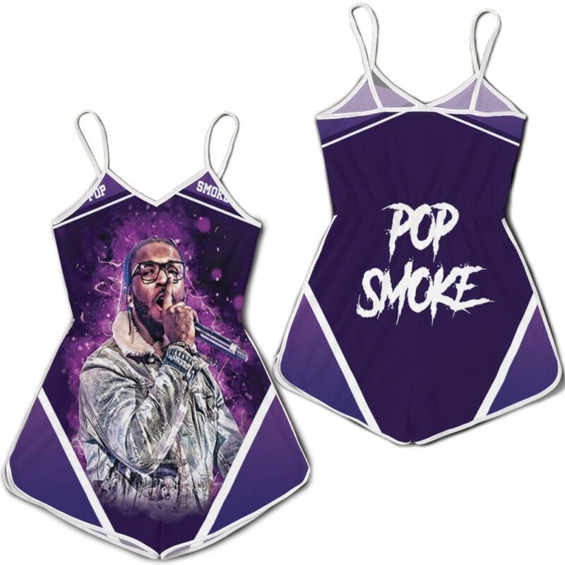 Pop Smoke 2020 Violet Neon Lights American Rapper Romper RJ03896