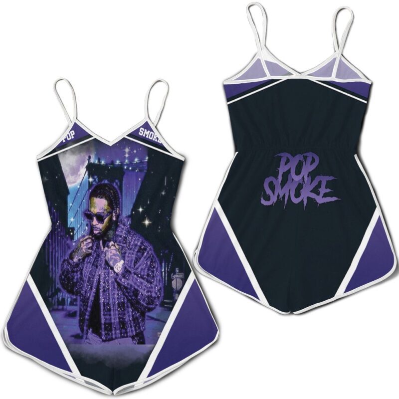 Pop Smoke Glitter Street Rap Hip Hop Night Moon Romper RJ03868