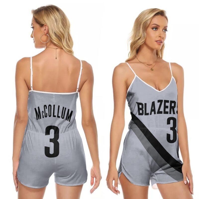 Portland Trail Blazers Cj Mccollum 3 Great Player NBA Basketball Team Gift For Blazers Fans V-neck Romper Jumpsuit RJ01581