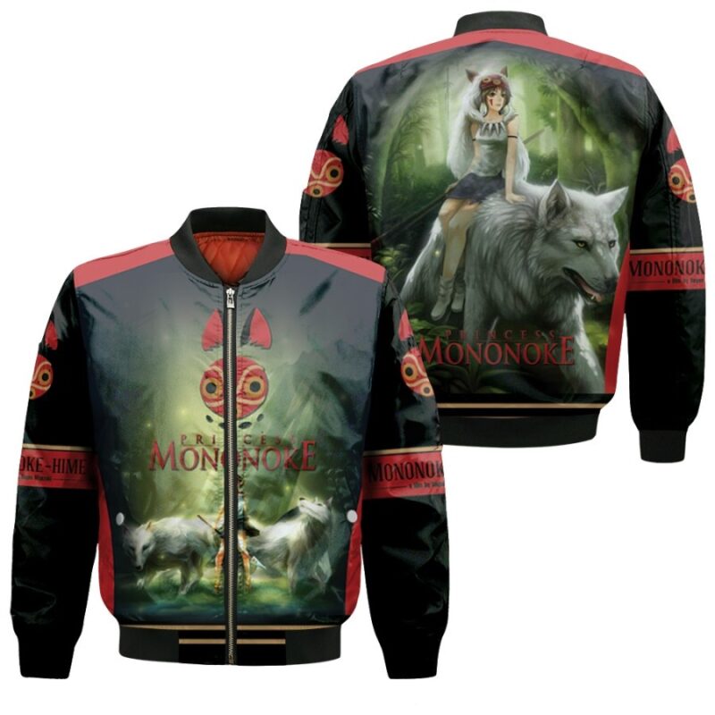 Princess Mononoke Moro-No-Kimi Mother Of Wolf Fighting Gift For Mononoke Hime Fans Bomber Jacket BJ01494