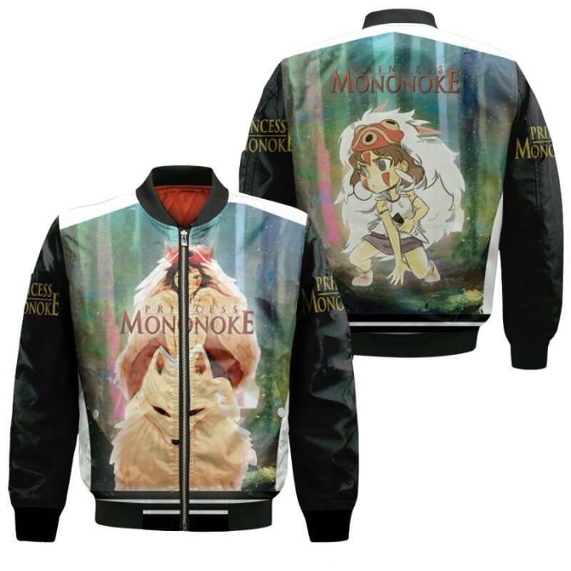 Princess Mononoke San And Moro-No-Kimi Brave Warriors Gift for Mononoke Hime Fans Bomber Jacket BJ01487