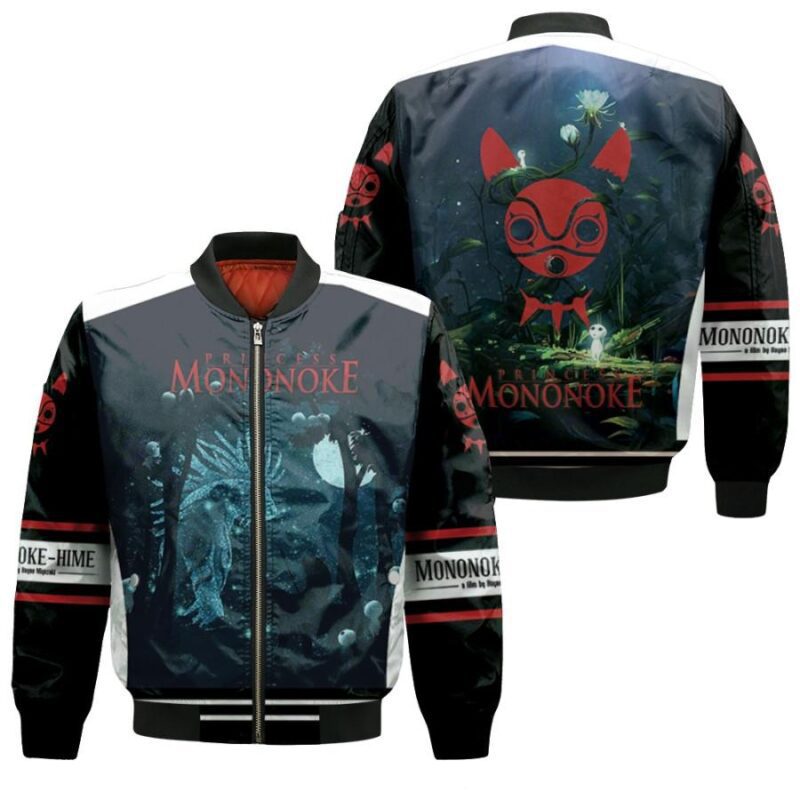 Princess Mononoke San And The Shinigami God At Night Gift for Mononoke hime Fans Bomber Jacket BJ01442