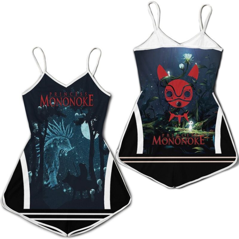 Princess Mononoke San And The Shinigami God At Night Gift for Mononoke hime Fans Romper RJ01832