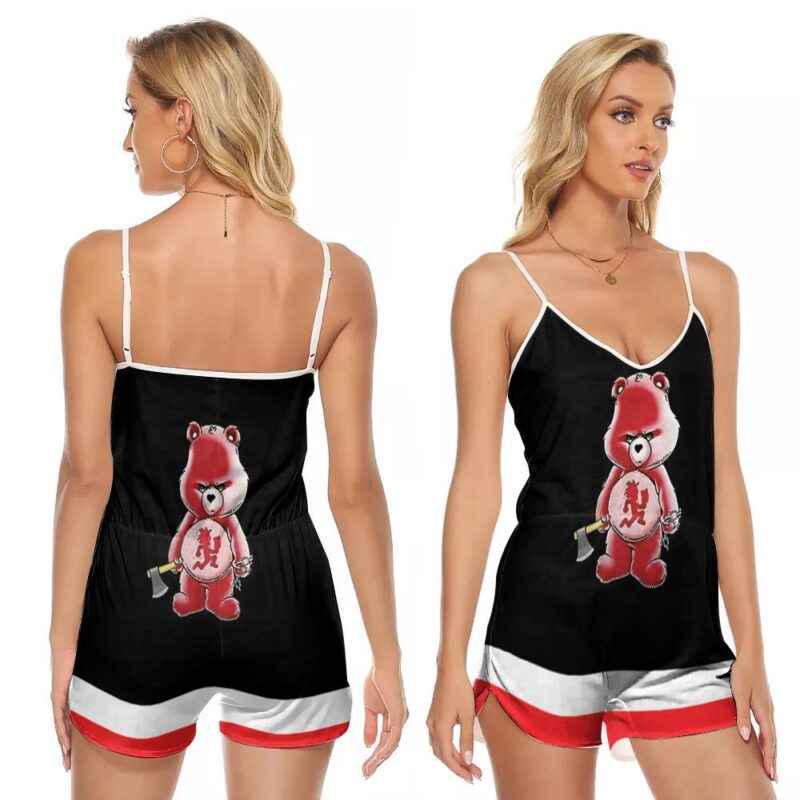 Psycho bear hatchet man juggalo insane clown posse 3d designed for insane clown posse fan V-neck Romper Jumpsuit RJ00690