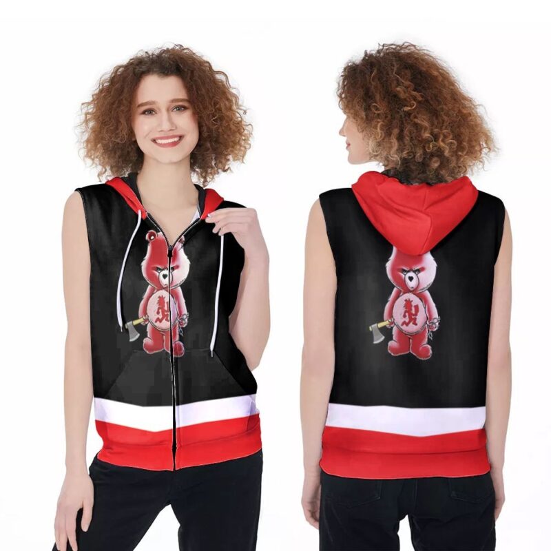 Psycho bear hatchet man juggalo insane clown posse 3d designed for insane clown posse fan Zip Sleeveless Hoodie ZSH1601