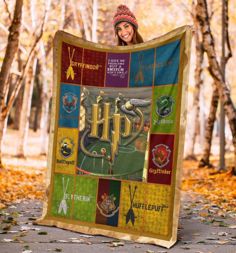 Quidditch At Hogwarts Harry Potter Fleece Blanket Movie Home Decor Custom For Fans 3