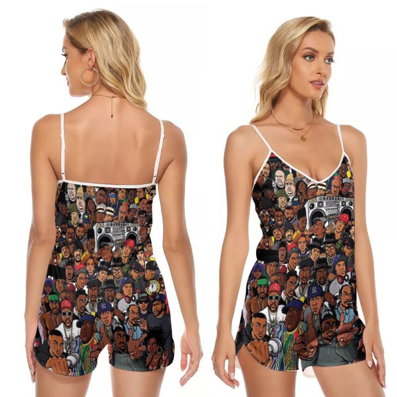 Rapper Legends hip hop underground wu tang clan west side 3d designed for hip hop lovers V-neck Romper Jumpsuit RJ00607