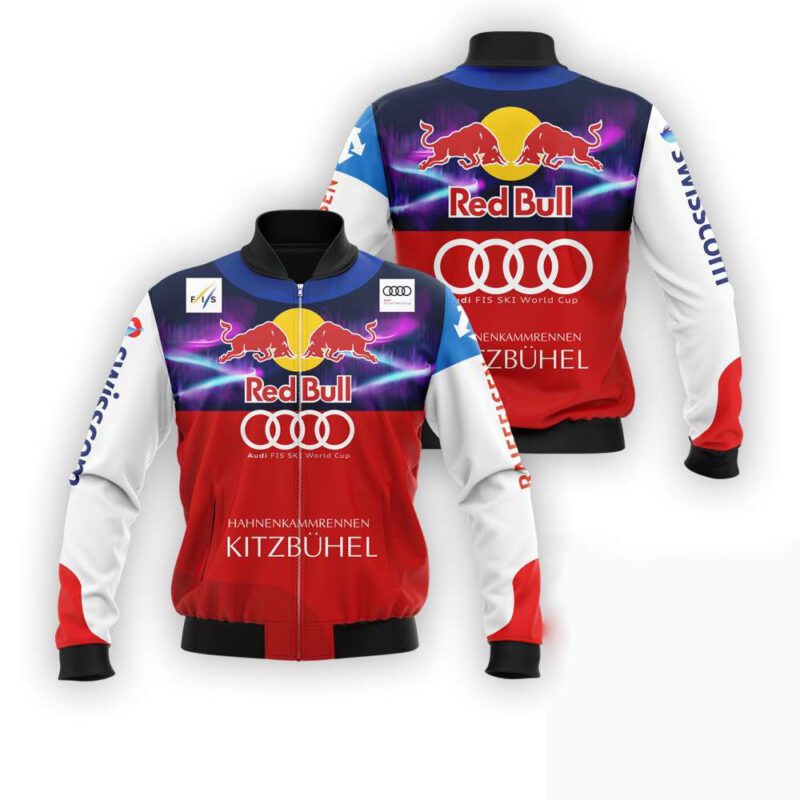 Red Bull Audi Kitzbuhel Auto Racing Team Moto Gp Motocross 3D Gift For Red Bull Fans Bomber Jacket BJ00051