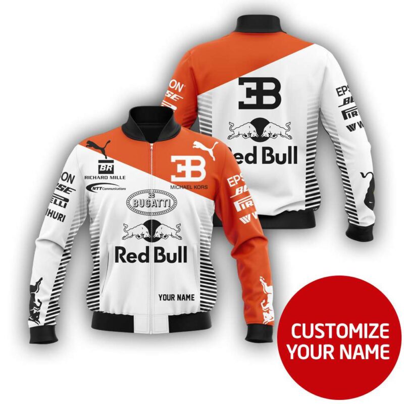 Red Bull Michael Kors Auto Racing Team Costume 3D Personalized Design Gift With Custom Number Name For Red Bull Fans Bomber Jacket BJ03602