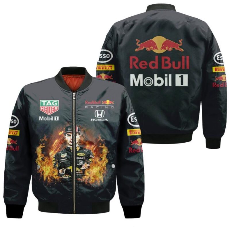 Red Bull Racing Honda Heuer Mobil Max Verstappen Racing Gift For Verstappen Fans Bomber Jacket BJ04211