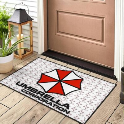 Resident Evil Game Door Mat Umbrella Corp Symbol USS White And Red Door Mat Welcome Mat 2