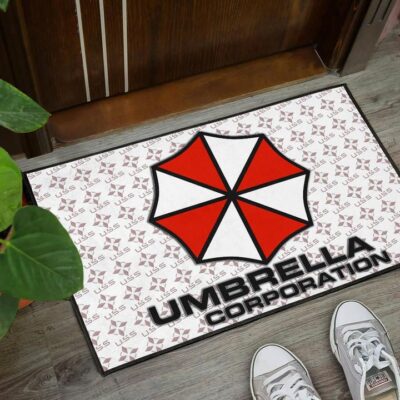 Resident Evil Game Door Mat Umbrella Corp Symbol USS White And Red Door Mat Welcome Mat 3
