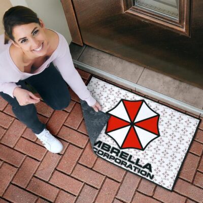 Resident Evil Game Door Mat Umbrella Corp Symbol USS White And Red Door Mat Welcome Mat 4