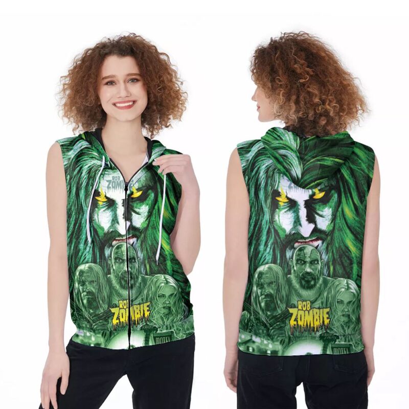 Rob Zombie Legend Horror Movie Halloween 3D Designed For Rob Zombie Fans Rob Zombie Lovers Zip Sleeveless Hoodie ZSH1301