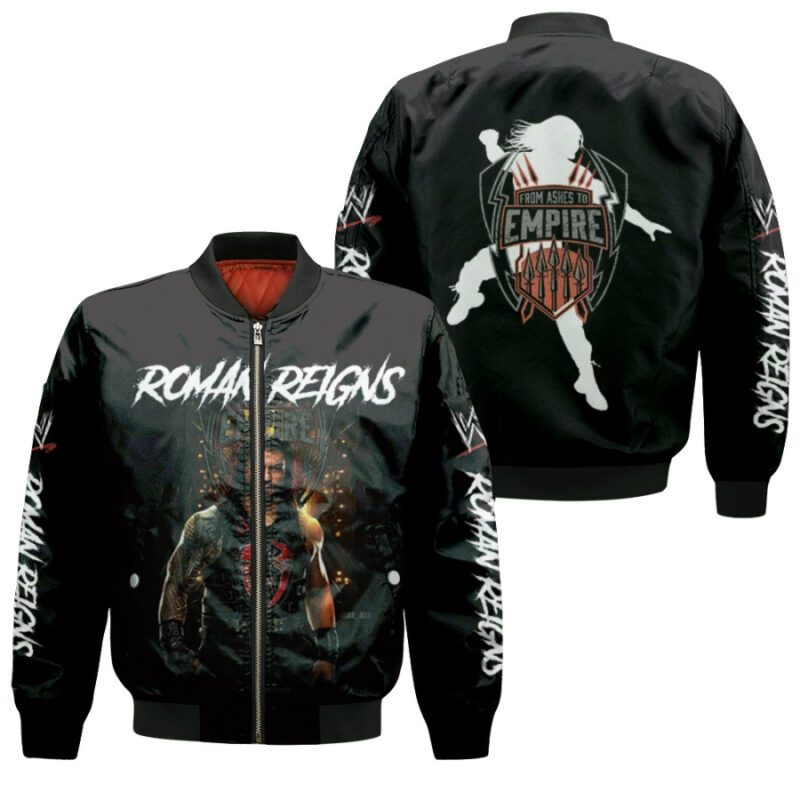 Roman Reigns From Ashes To Emprire Professional wrestler Black Gift For Roman Reigns Fans Bomber Jacket BJ04089