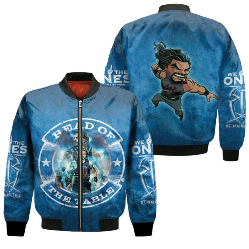 Roman Reigns Head Of The Table Professional wrestler Blue Gift For Roman Reigns Fans Bomber Jacket BJ04147