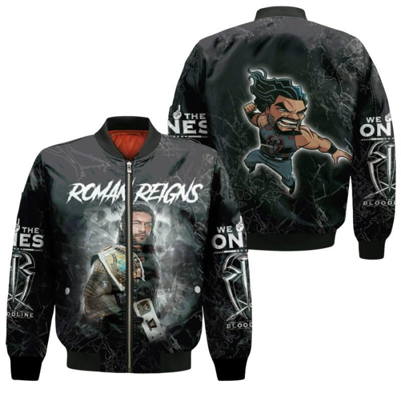 Roman Reigns WWE Belt Champion Professional wrestler Black Gift For Roman Reigns Fans Bomber Jacket BJ03948