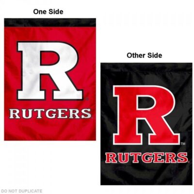 Rutgers University Red/Black Logo House Flag H0603