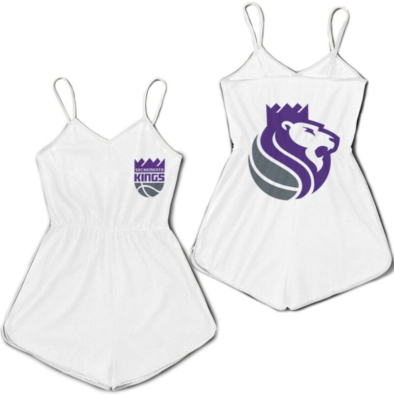 Sacramento Kings Basketball Classic Mascot Logo Gift For Kings Fans White Romper RJ01828