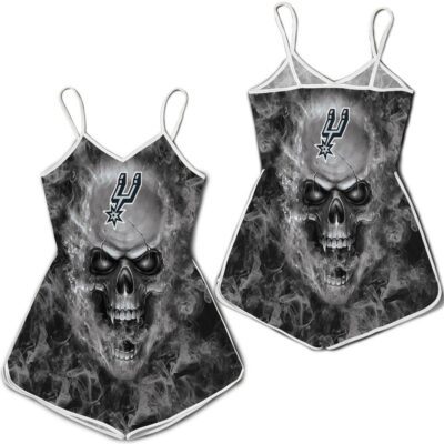 San Antonio Spurs Nba Fans Skull Romper RJ03284