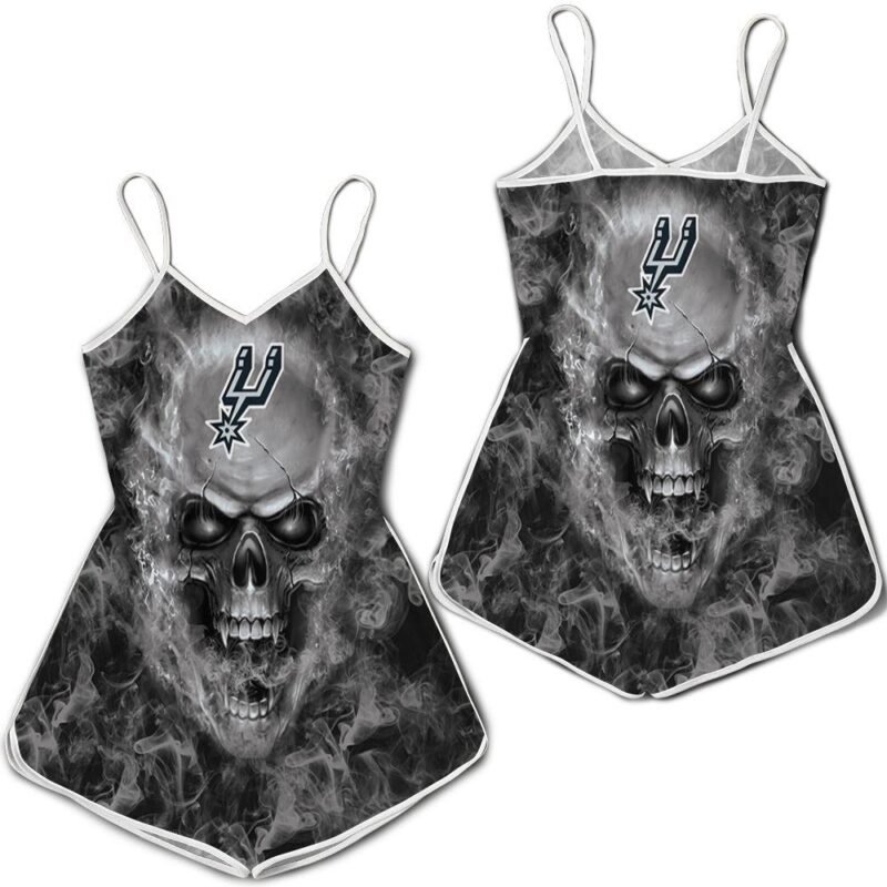 San Antonio Spurs Nba Fans Skull Romper RJ03284