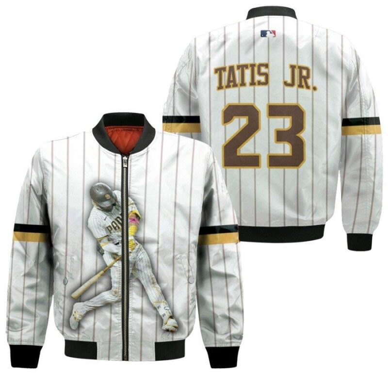 San Diego Padres Fernando Tatis Jr 23 MLB Great Player White Gift For Padres Fans Bomber Jacket BJ00459