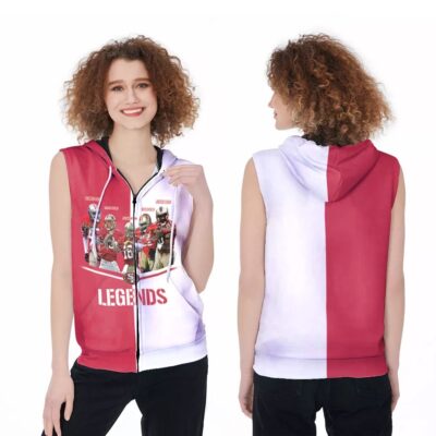 San Francisco 49Ers Legends 3D Zip Sleeveless Hoodie ZSH1898