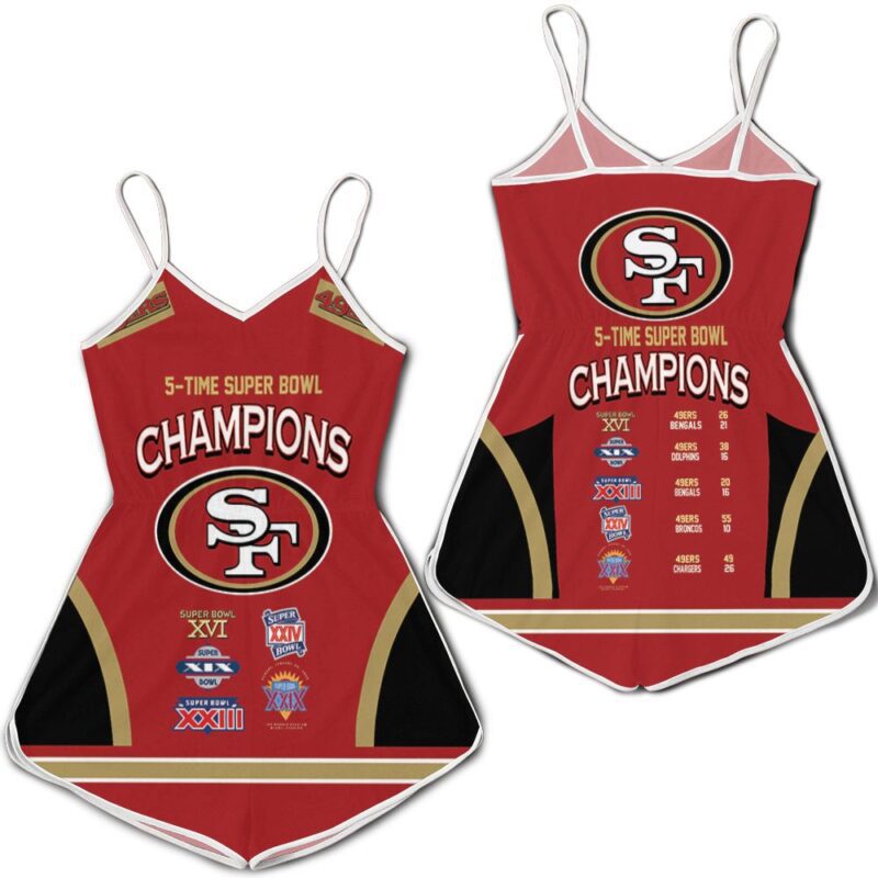 San Francisco 49ers 5 Time Super Bowl Champions For Fan 3d Romper RJ04001