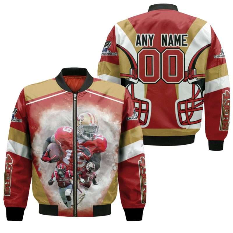 San Francisco 49ers Deebo Samuel 00 NFL Team NFC Championship 2022 Red Jersey Style Gift With Custom Number Name For 49ers Fans Bomber Jacket BJ00199