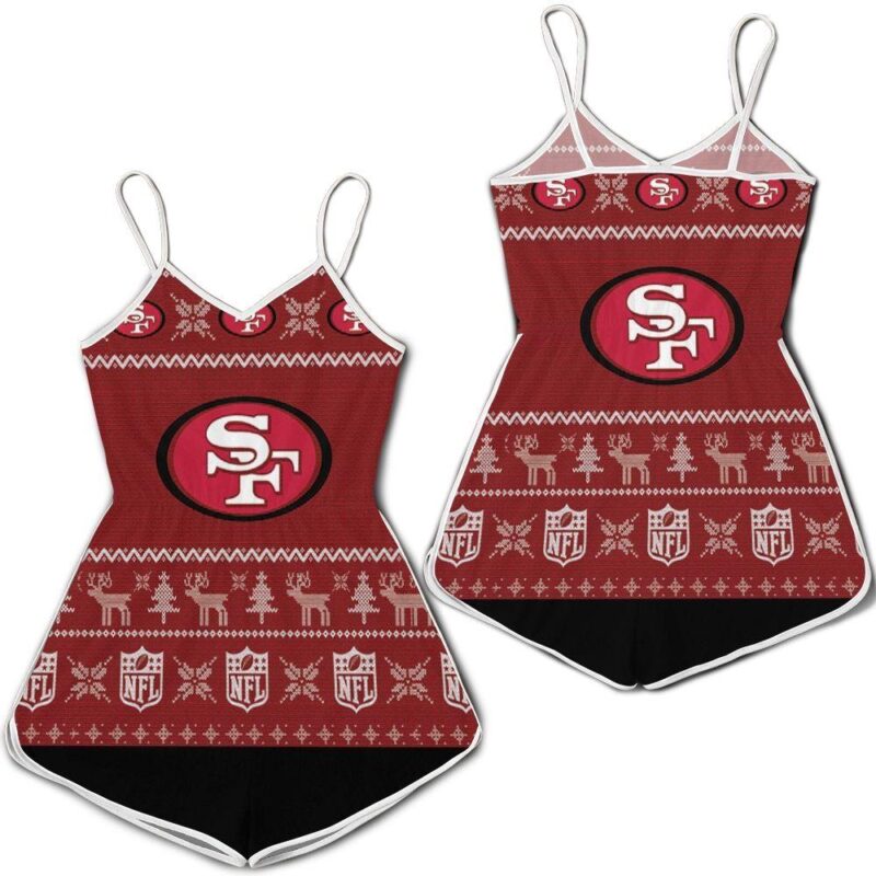 San Francisco 49ers Ugly Sweatshirt Christmas 3D Romper RJ03202