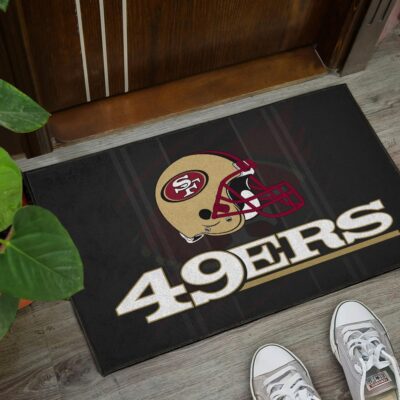 San Francisco American Football 49ers Football Minimal Ers Helmet Artwork Door Mat Welcome Mat 3