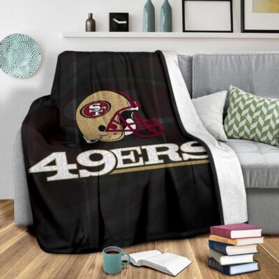 San Francisco American Football 49ers Minimal Ers Helmet Artwork Fleece Blanket 2