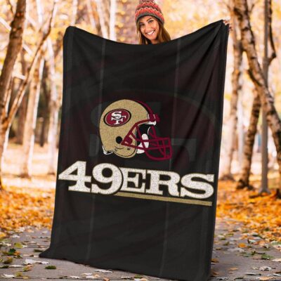 San Francisco American Football 49ers Minimal Ers Helmet Artwork Fleece Blanket 3