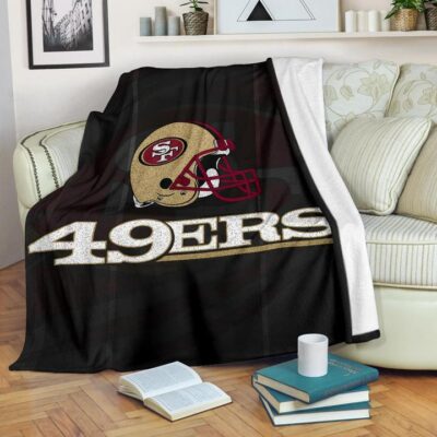 San Francisco American Football 49ers Minimal Ers Helmet Artwork Fleece Blanket