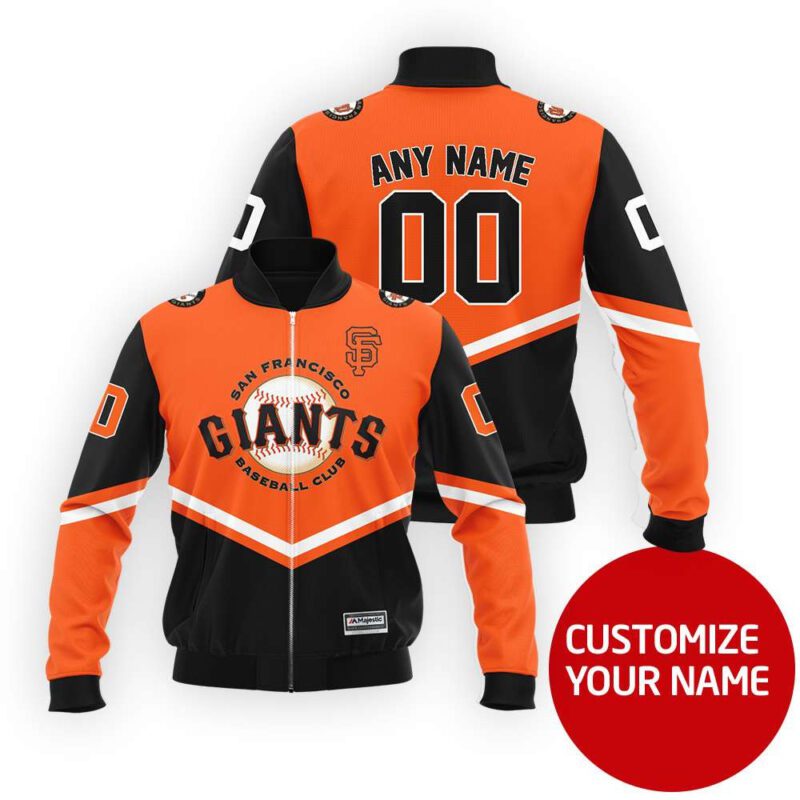 San Francisco Giants #00 Personalized Orange Jersey Style Gift With Custom Number Name For Giants Fans Bomber Jacket BJ03597