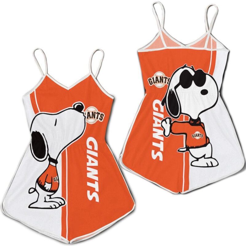 San Francisco Giants Snoopy Lover 3D Printed Romper RJ03462