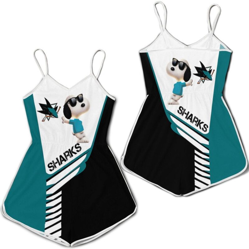 San Jose Sharks Snoopy For Fans 3D Romper RJ03022