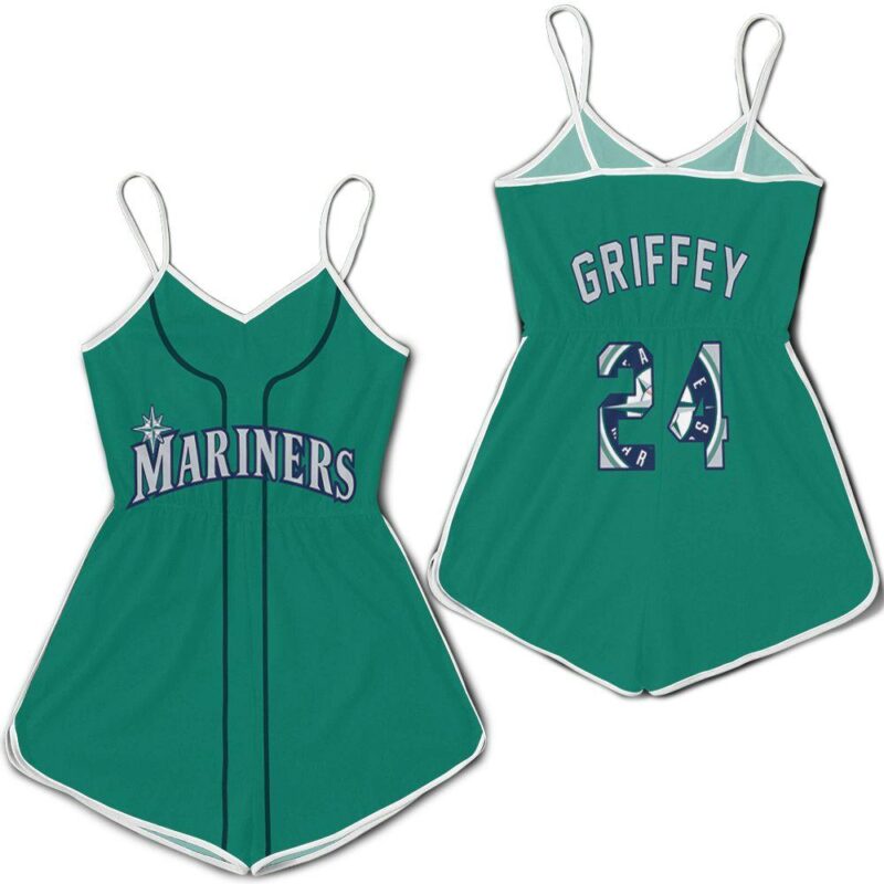 Seattle Mariners Ken Griffey Jr 24 2020 Mlb Green Jersey Inspired Romper RJ01940