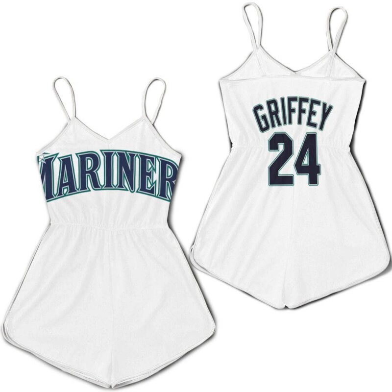 Seattle Mariners Ken Griffey Jr 24 2020 Mlb White Jersey Inspired Romper RJ02164