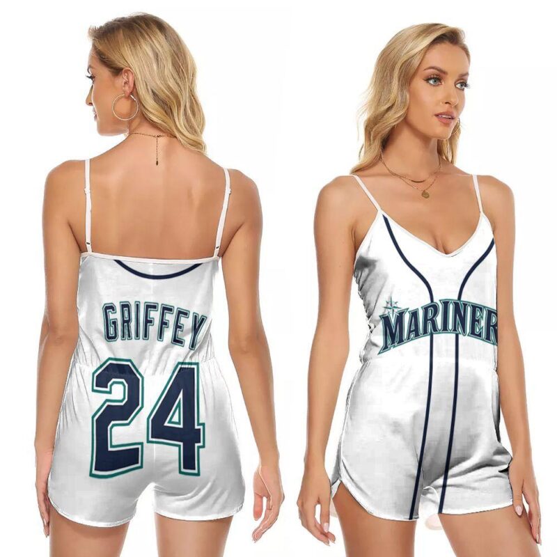 Seattle Mariners Ken Griffey Jr 24 MLB Baseball Team Logo Gift For Seattle Fans V-neck Romper Jumpsuit RJ00764